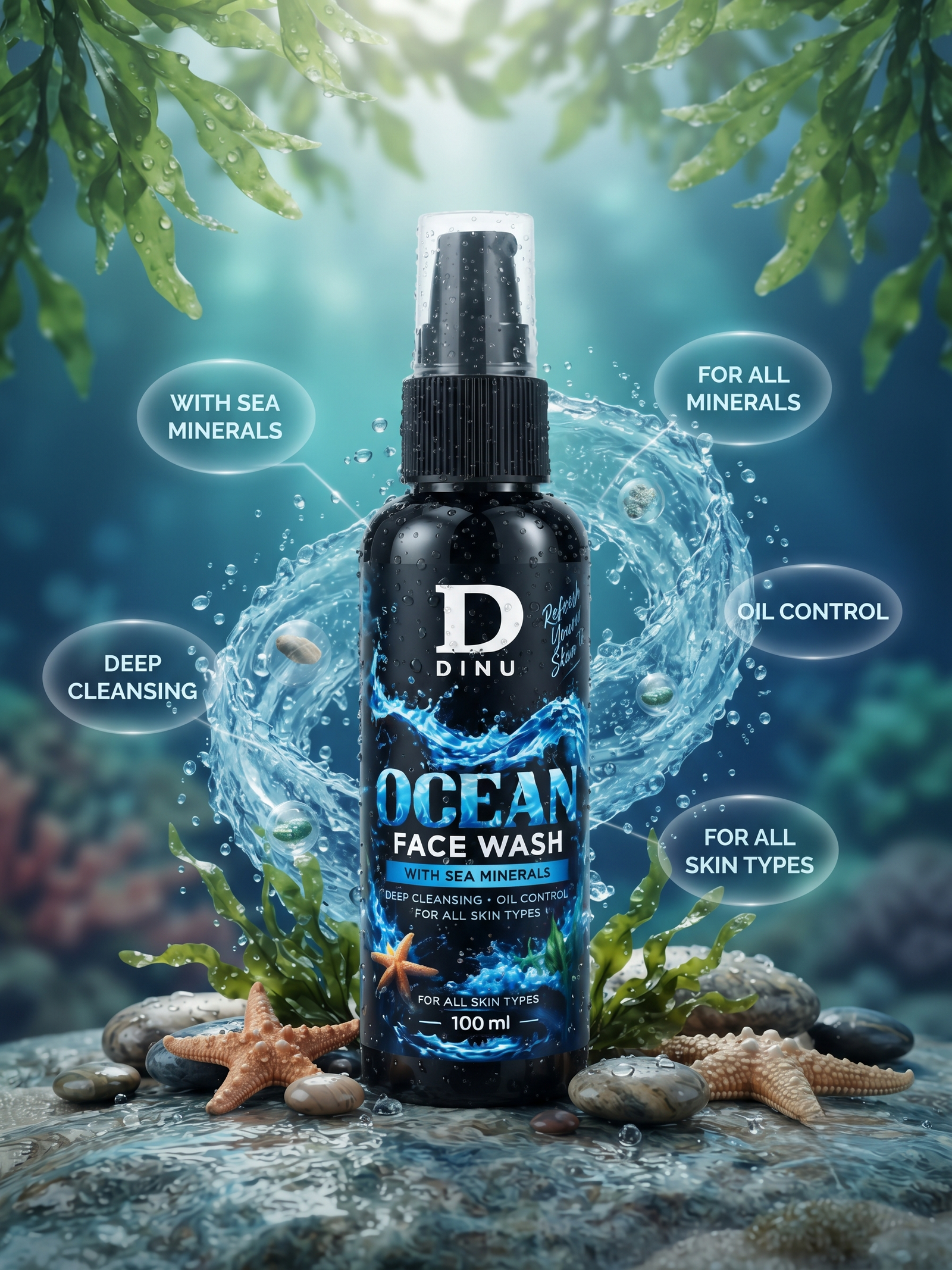 DINU OCEAN FACE WASH (100ml) - Image 5